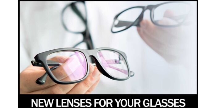 New lenses for your frames. Price shown includes shipping to us and to you.